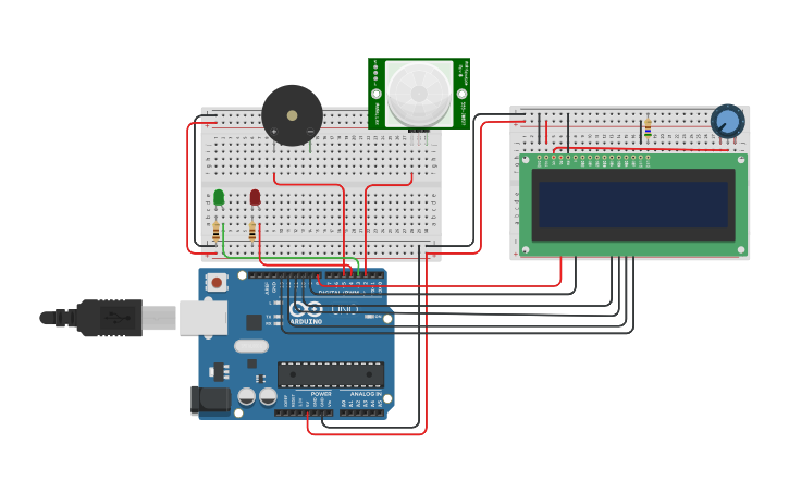 Circuit design PIR Sensor Ardunio - Tinkercad