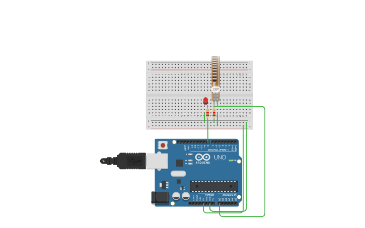 Circuit design Flex sensor - Tinkercad
