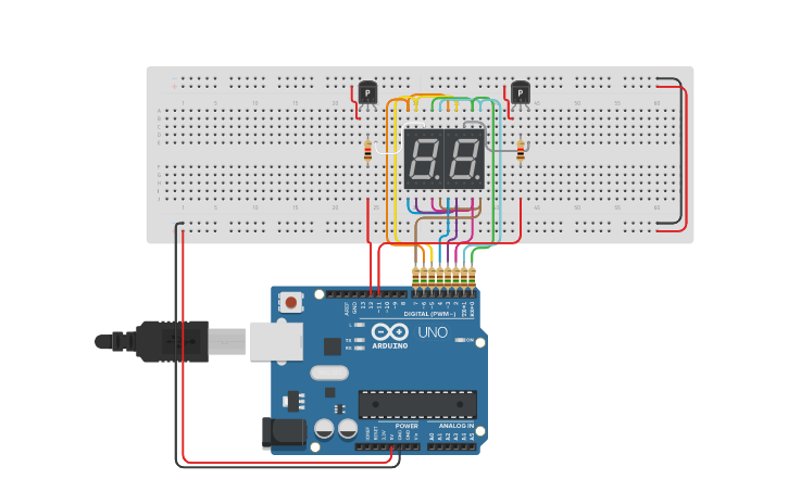 Circuit design exp4_countdown.ino - Tinkercad