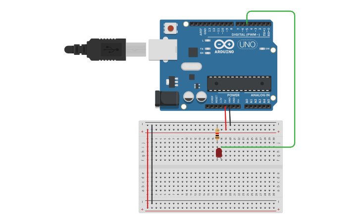 Circuit design LED Blink Example - Tinkercad