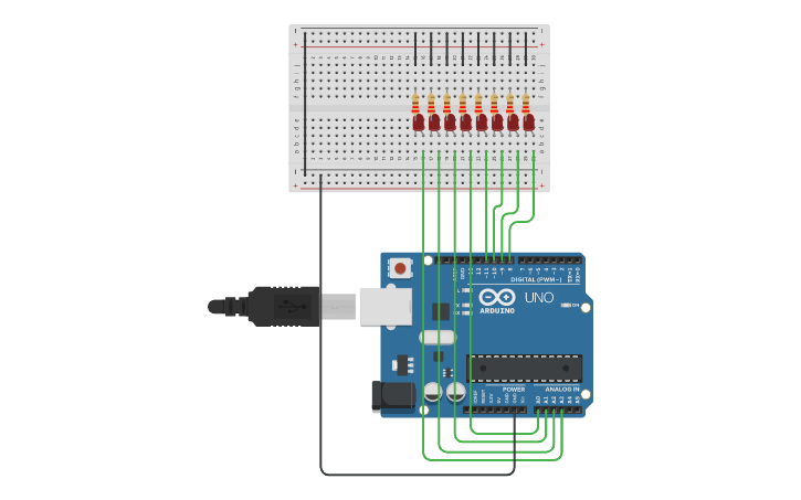 Circuit design Arduino two port write - Tinkercad