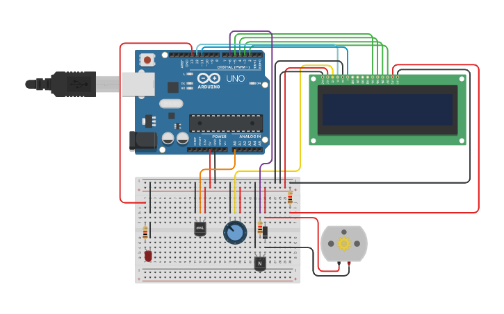 Circuit design Automatic Room Temperature Controller - Tinkercad