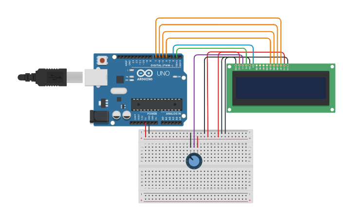 Circuit design First Time Using LCD | Tinkercad