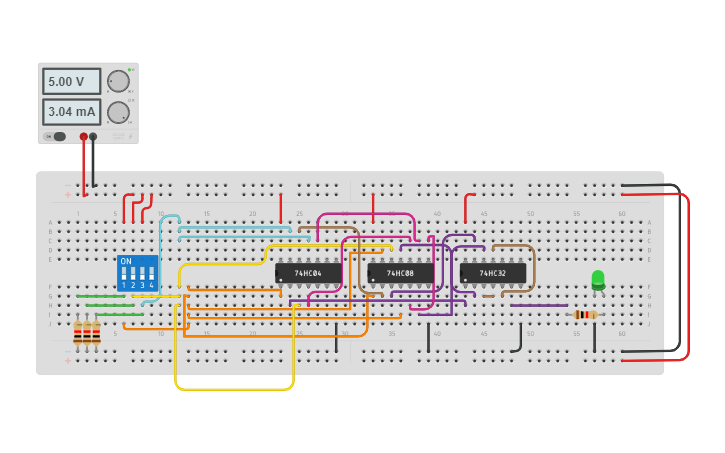 Circuit design Boolean Expression - Tinkercad