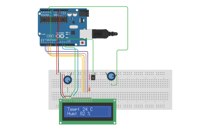 Circuit design LCD | Tinkercad