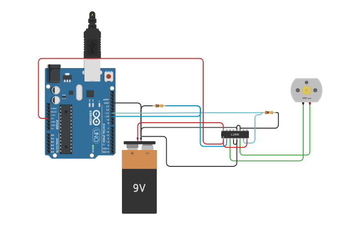 Circuit design DC Motor H-Bridge with MCU Part 2 - Tinkercad