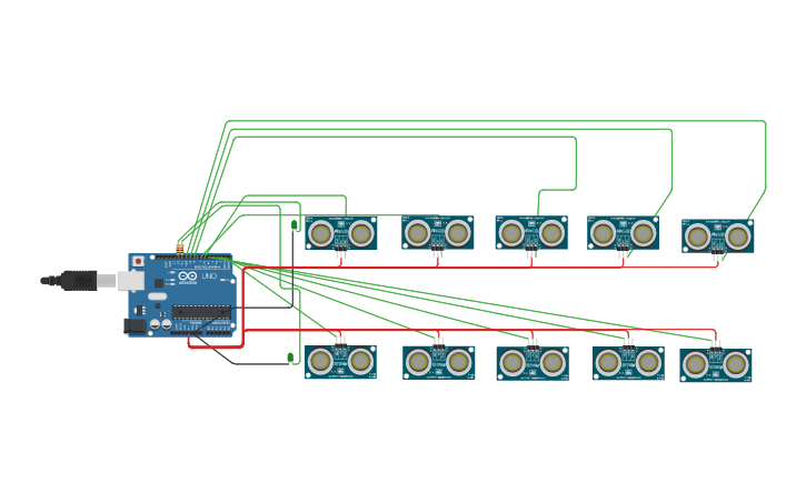 Circuit design Smart Car Parking System | Tinkercad