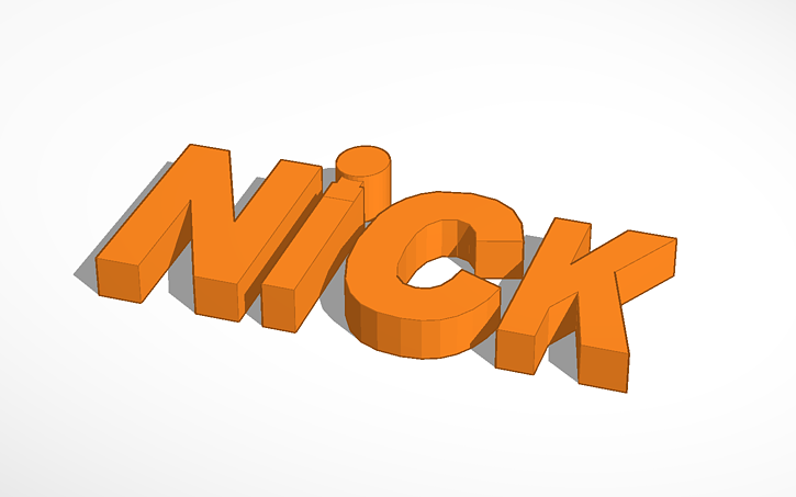 Nick Simple Design 3D design Nick Logo - Tinkercad
