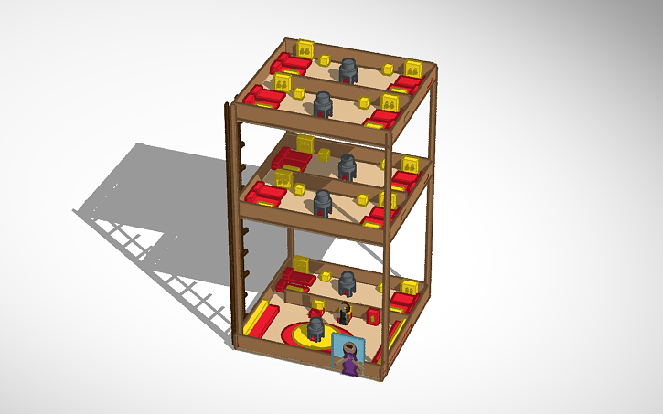 3D design Gryffindor girls dormitory - Tinkercad