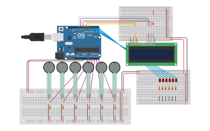 Circuit design Smart posture detecting alarm system for a chair - Tinkercad
