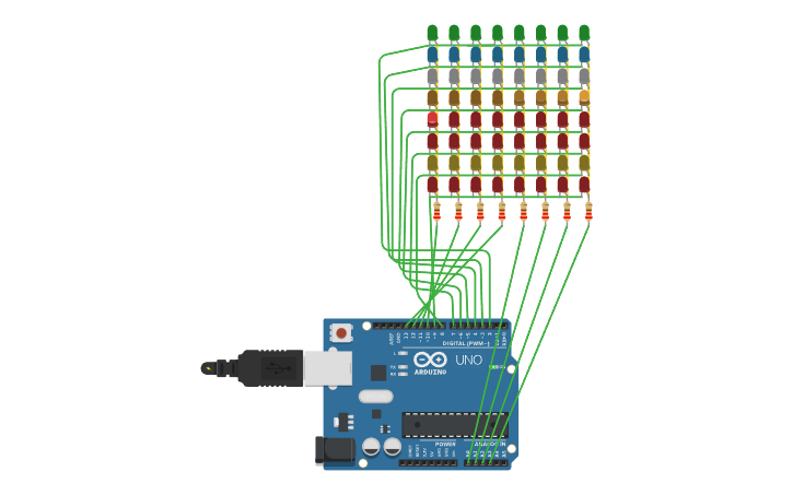 Circuit design 8x8 Dot Matrix - Tinkercad