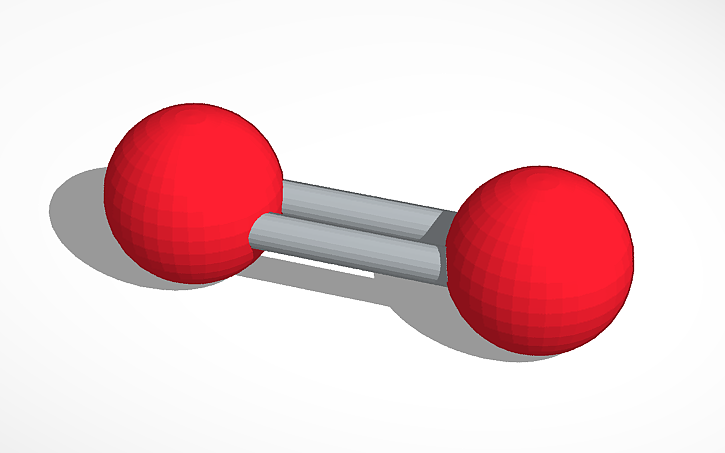 3D design Oxygen Molecule - Tinkercad