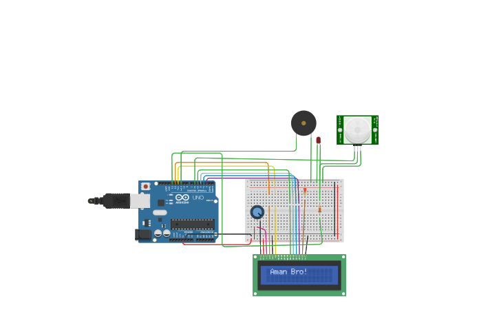 Circuit design Copy of Alarm System With PIR Sensor and Arduino - Tinkercad