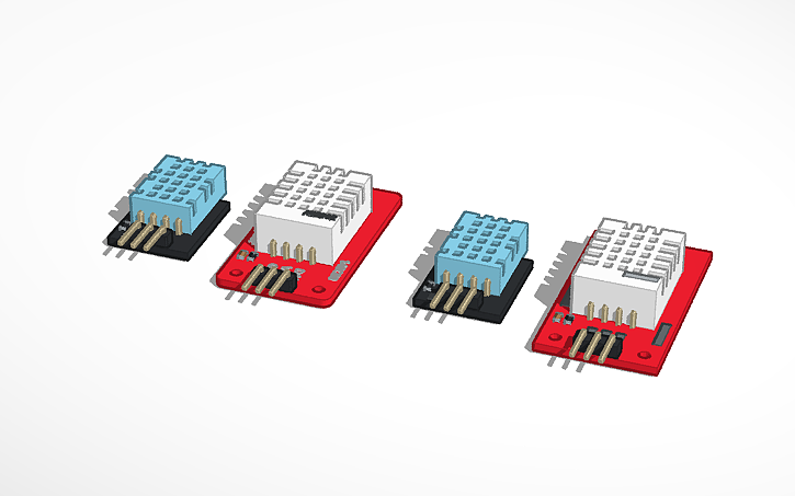 3D design Humidity Sensor DHT11 - DHT22 - Tinkercad