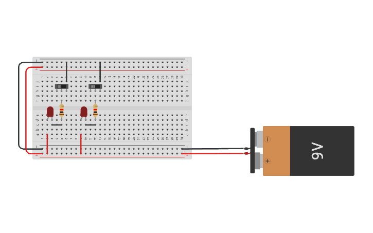 Circuit design Led Parallel Circuit 2 Led - Tinkercad