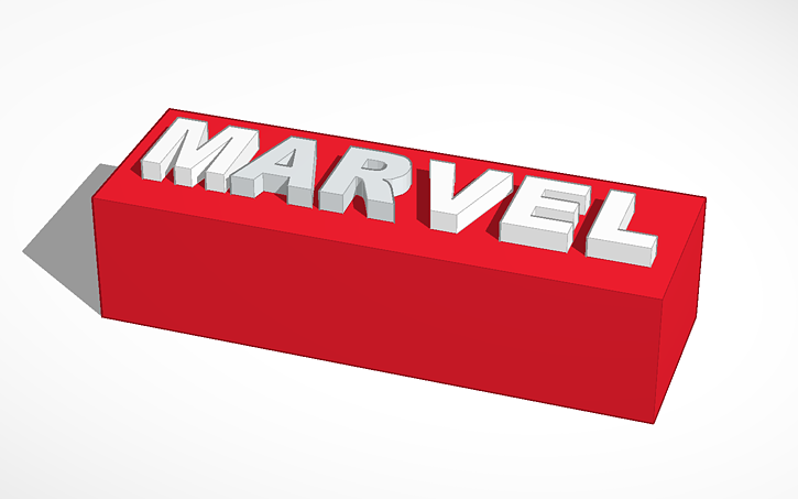 3D design Marvel Logo | Tinkercad