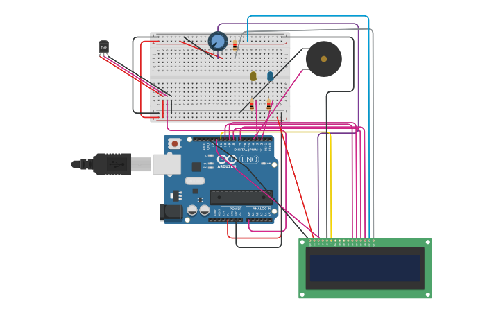 Circuit design Fire Alarm System - Tinkercad