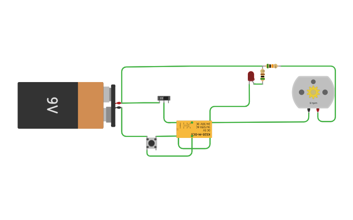 Circuit design relay-based switch - Tinkercad
