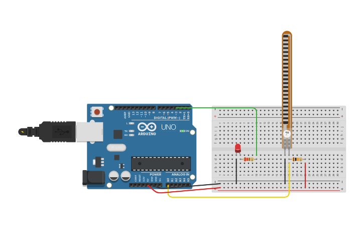 Circuit design flex sensor - Tinkercad