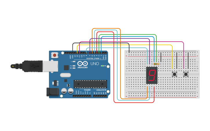 Circuit design Visor 7 Segmentos | Tinkercad