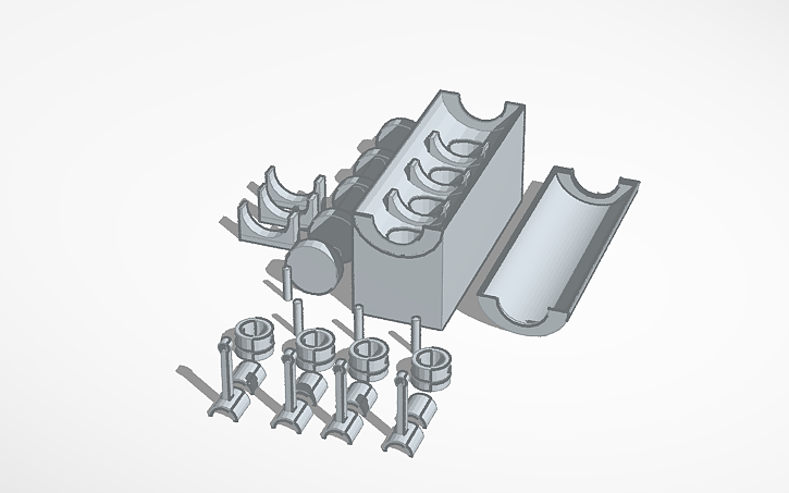 3d Design Inline 4 Engine Block Crank And Piston Tinkercad