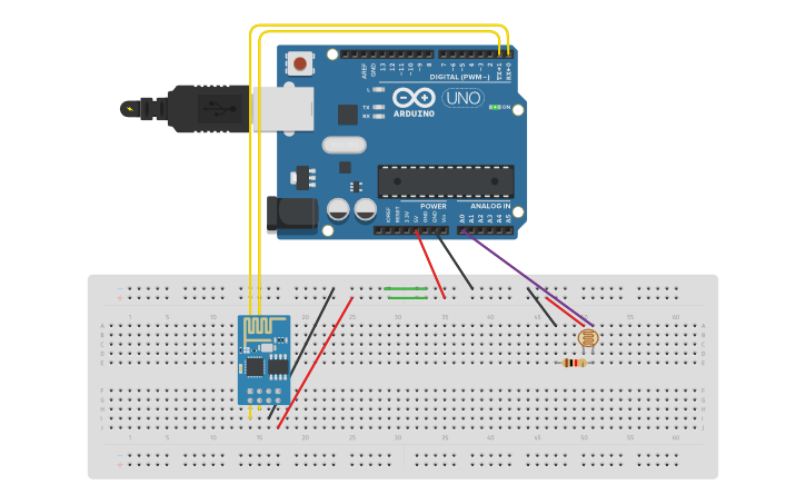 Circuit design photo resistor | Tinkercad