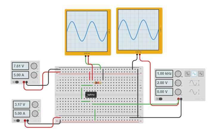 Circuit design Voltage follower Op Amp | Tinkercad