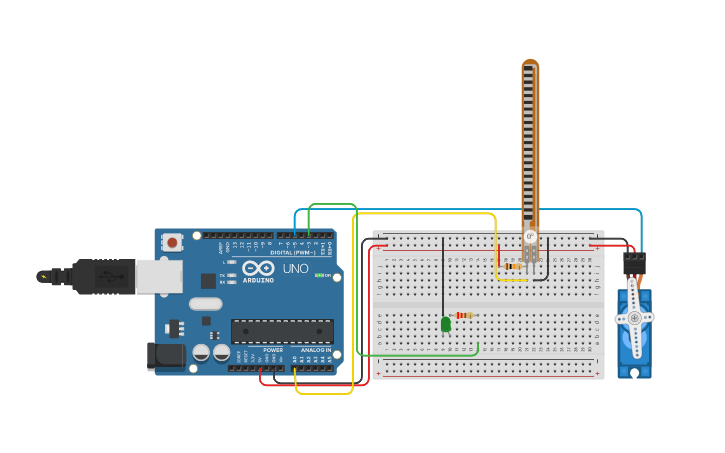 Circuit design Flex Sensor - Tinkercad