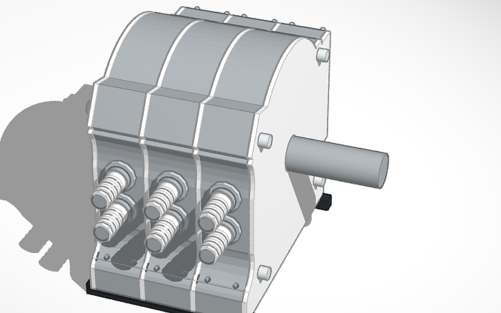 3D design 3 rotor engine - Tinkercad