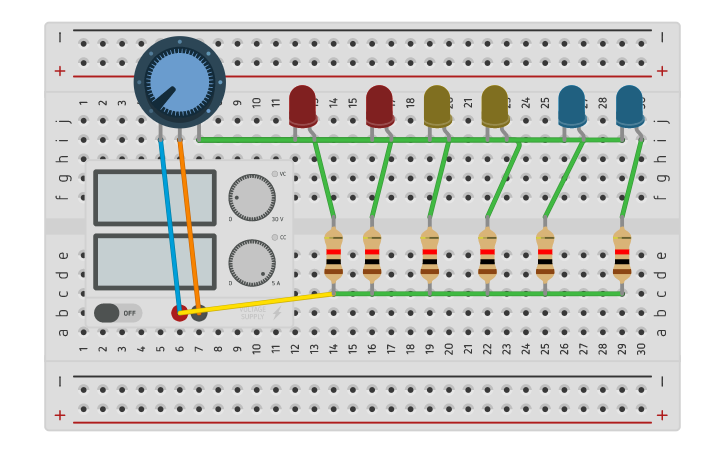 Circuit design protoboard | Tinkercad