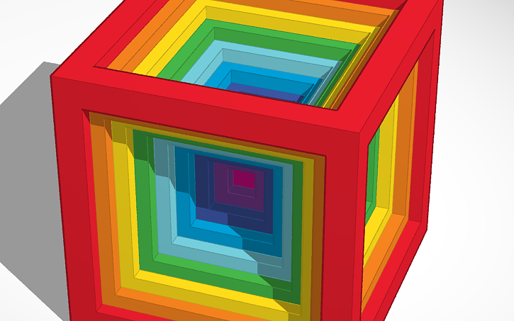 Inverted Mini Cube 3D design Inverted rainbow Cube | Tinkercad