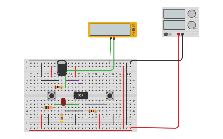 Circuit design Timer 555 | Tinkercad