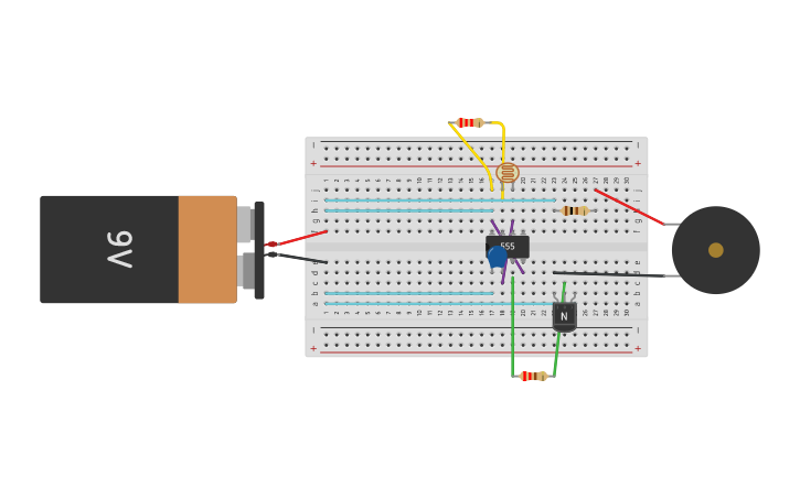 Circuit design wake up alarm - Tinkercad