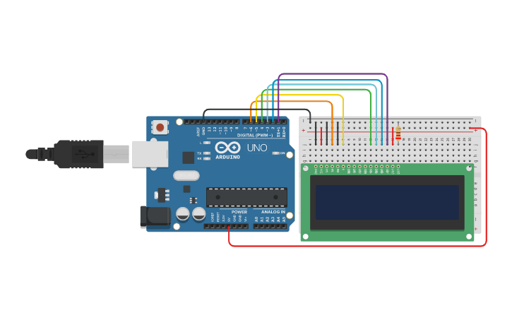 Circuit design LCD Game - Tinkercad