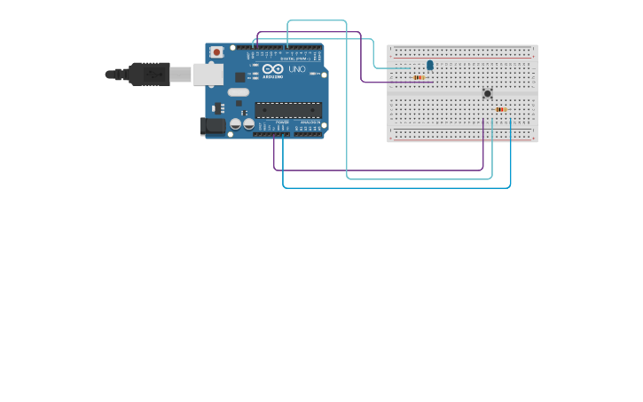 Circuit design Pulsador con arduino - 1° - Tinkercad
