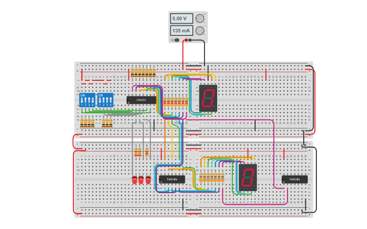 Circuit Design Ii Display De 7 Segmentos Y Decodificador Cd4511 Con Lógica Tinkercad 8219