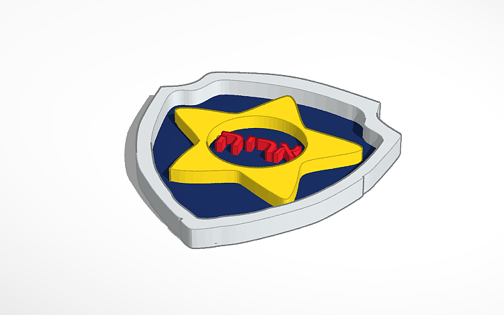 3D design Paw Patrol Chase (with name - Arye) - Tinkercad