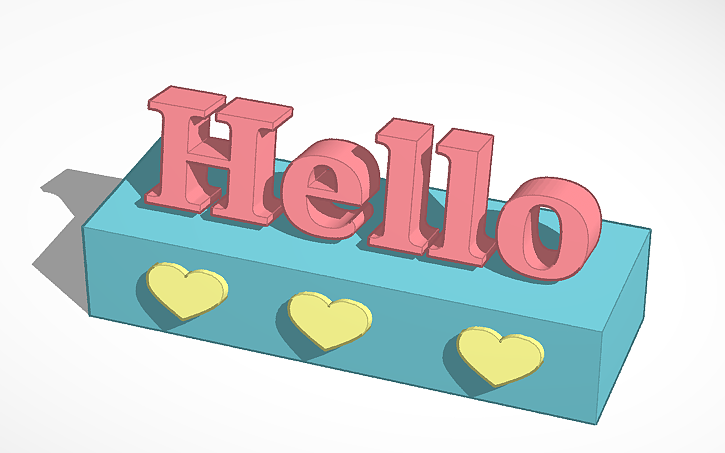 3D design HELLO - Tinkercad