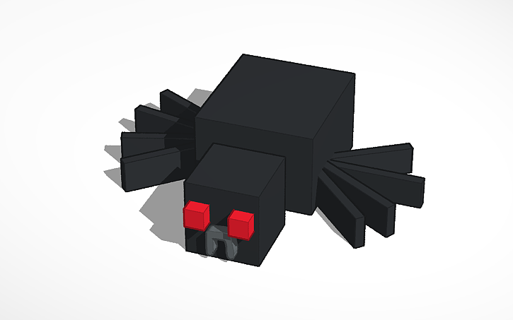 3d Design Minecraft Spider Tinkercad 