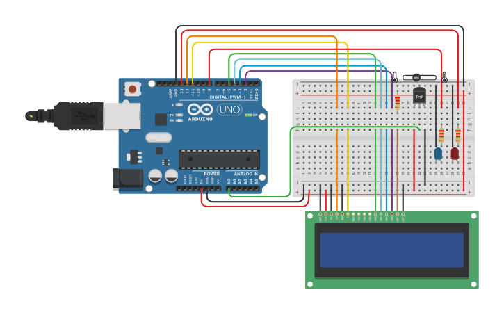 Proyecto Sensor De Temperatura Tinkercad
