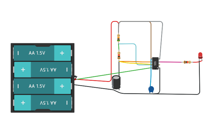 Circuit design Temporizador 555 Astable - Tinkercad