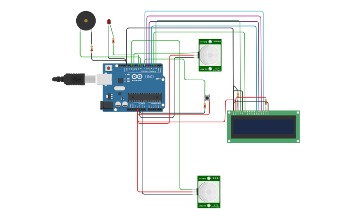 Circuit design EI People counter - Tinkercad