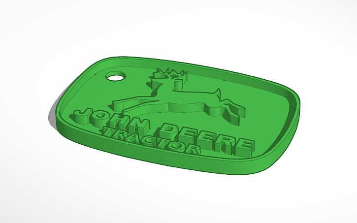 3D design John Deere key chain - Tinkercad