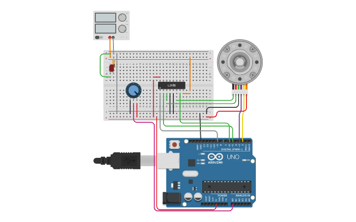 Circuit design DC Motor Encoder - Tinkercad