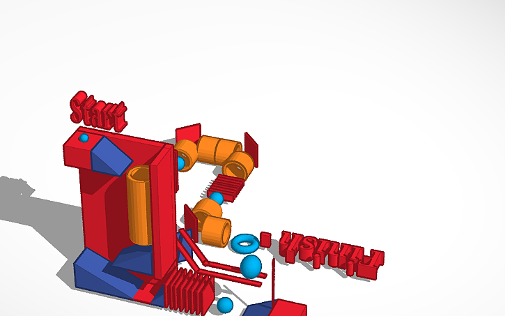 3D design Rube Goldberg - Tinkercad