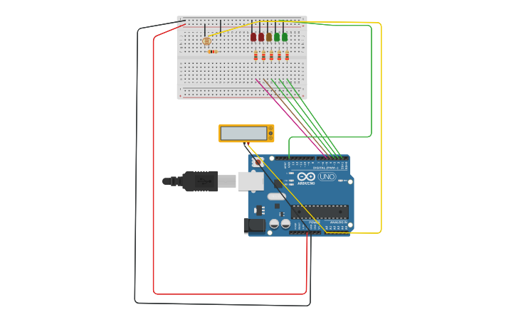 Circuit design LDR ARDUINO - Tinkercad