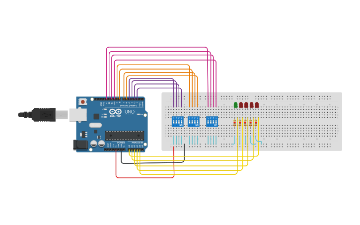 Circuit design Arduino(Alu) - Tinkercad