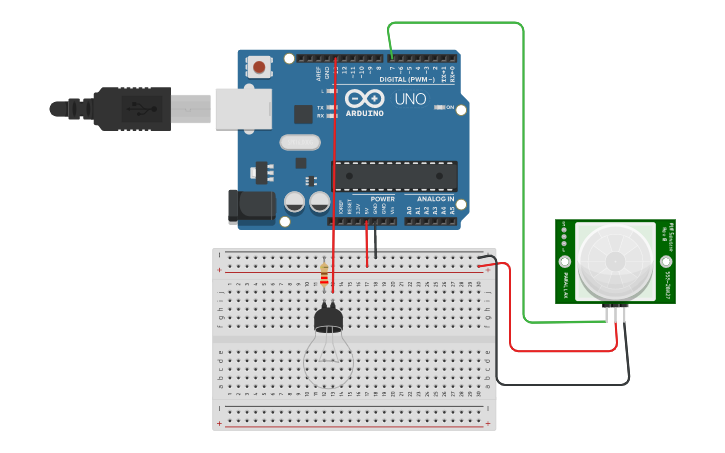 Circuit design sensor real - Tinkercad