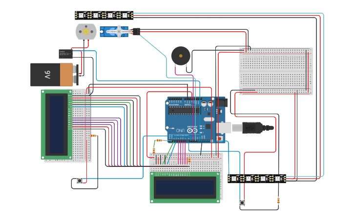Circuit design Portón Automático - Tinkercad