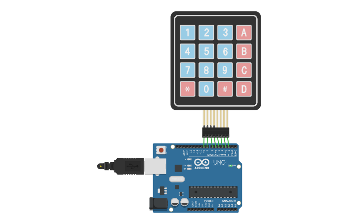 Circuit design Numeric Keypad - Tinkercad